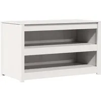 vidaXL Küchenschrank mit Regal Weiß 106 x 55 x 64 cm - Küchenunterschrank aus robustem Massivholz Kiefer, ideal für platzsparenden Stauraum und modernen Stil in der Küche.