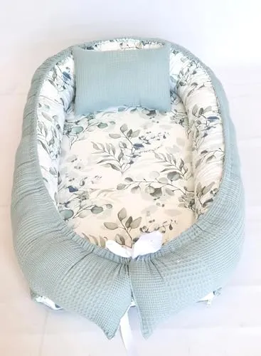Babynestchen petrolblau Eukalyptus von Baby Fancyroom