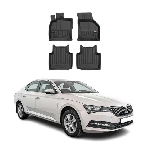 OMAC Gummi Fußmatten für Skoda Superb Kombi Stufenheck 2015-2024 Premium TPE 4x
