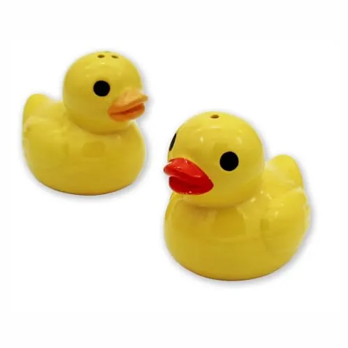 Winkee Salz und Pfefferstreuer Set Quietscheenten aus Keramik | Gewürzspender im Tierdesign, süße Küchendeko für Esstisch und Küche, Geschenk zu Geburtstag und Einweihung