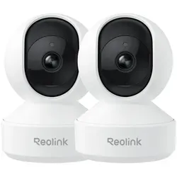 Reolink 4MP PT Indoor Überwachungskamera E1 Pro (2Pack) - Überwachungskamera für Innenräume mit 355° Schwenk- und 50° Neigungsfunktion, automatischer Verfolgung und 2-Wege-Audio. Ideal für Zuhause und als Baby-Monitor.