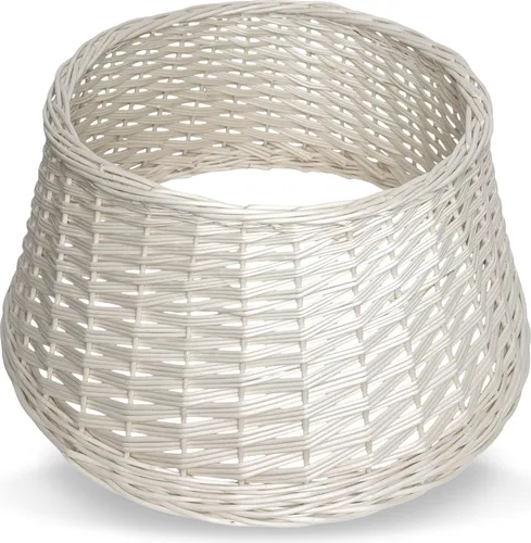 Creative Home Weihnachtsbaum Rock Weide | Kragen Rund Max. Breite 46cm Höhe 24cm | Elfenbein Weiß Umrandung Abdeckung Weihnachtsbaumständer Tannenbaum Korb Christbaumdecke