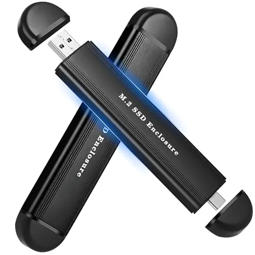 Reagle 2-in-1 SSD NVME M.2 USB & USB-C 3.2 Gehäuse – Aluminium, 10Gbps, Werkzeuglose Installation, Plug & Play, Kompatibel mit M/B+M Key, 2242/2260/2280