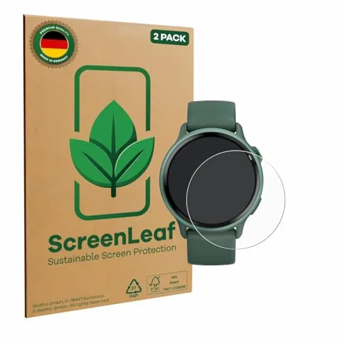 ScreenLeaf 2 Stück Schutzfolie für Garmin vivoactive 6 [nachhaltiger Displayschutz, Folie, transparent, kratzfest]