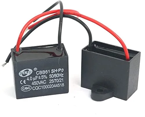 Fasizi 2 Stück CBB61 4uF 450V AC 50/60Hz Klimaanlage Lüftermotor Laufkondensator