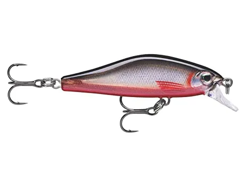 Rapala - Angelköder Shadow Rap Solid Shad - Angelzubehör Kunststoffkörper - Süßwasser-Spinnköder - Sinkend - Lauftiefe: 0,9-1,2m - Größe: 5cm / 5,5g - Hergestellt in Estland - Red/Black/Silver