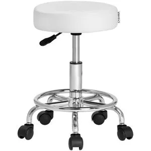 Casaria® Höhenverstellbarer Rollhocker mit Rollen - Bürostuhl mit 360° Drehfunktion, stufenlos höhenverstellbar von 51-65cm und 10cm dicker Polsterung für optimalen Sitzkomfort. Ideal für Schreibtisch und vielseitige Einsatzmöglichkeiten.