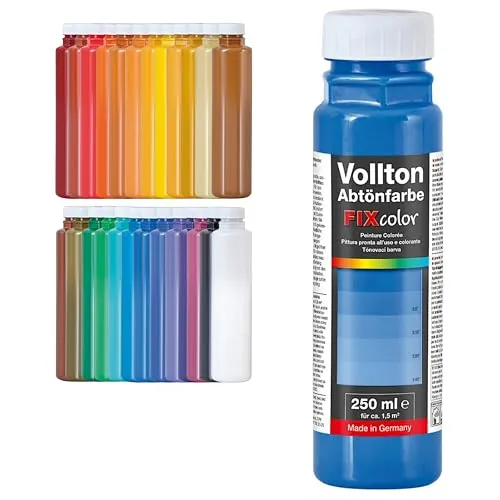 PUFAS decotric FIXcolor Bunte Abtönfarbe Ultramarinblau - 250ml I Dispersionsfarbe für dekorative Anstriche und wasserbasierten Materialien I Hohe Farbkraft & Ergiebigkeit
