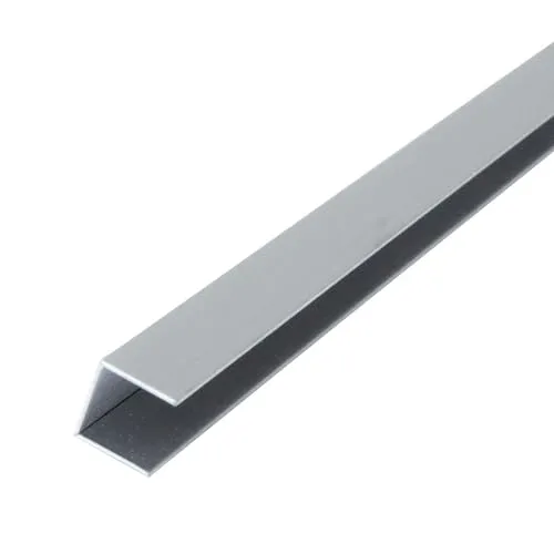 Dalsys U Profil Edelstahl, 1cm Höhe, Fliesenschiene Poliert 2,5m x 10mm, Übergangsschiene, Übergansprofil, geeignet als Bordüre