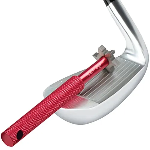 K & V Golf Golf Schläger Groove Sharpener Werkzeug - Golfschläger Reiniger mit 6 Aufsätzen für Pitching, Sand, Lob & Gap Wedges & Alle Eisen- 6 Köpfe Golf Zubehör - Verbessert Backspin & Ballkontrolle