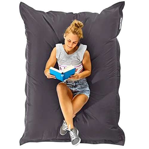 Green Bean Sitzsack Anthrazit - XXL Outdoor-Sitzsack - Sitzsäcke: Riesiger 140x180 cm Sitzsack mit robustem, wasserabweisendem Bezug und nachfüllbarer EPS-Perlen-Füllung. Ideal für Garten und Balkon – perfekt zum Entspannen und Kuscheln!