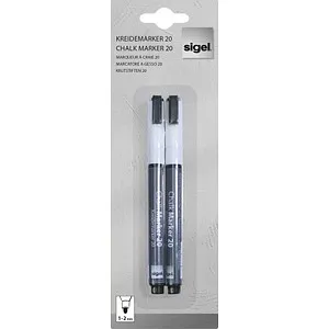 SIGEL 20 Kreidemarker weiß 1,0 - 2,0 mm, 2 St.