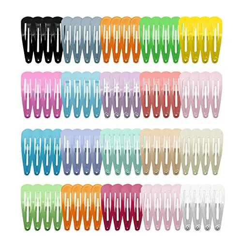 JeoPoom Haarspangen[80 Stück], Snap Metall Haarklammer Hairclips Keine Slip Metallclip, BB Haarclips Haarnadeln für Kinder Baby Mädchen Kleinkinder Frauen(18 Farben)