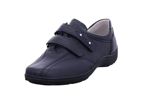 Waldläufer Komfort Slipper Henni - H Damen 323434313933 Blau 38 EU - Halbschuhe für Damen mit Weite H, ideal für sensible Füße. Der Klettverschluss sorgt für einfachen Einstieg, das Wechselfußbett und die leichte Laufsohle bieten höchsten Komfort.