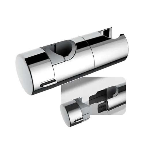 JOHO Universal Handbrause Halterung, Verstellbar Brausehalter Duschhalterung für Duschsäulen Duschstange mit einem Durchmesser von 22-25 mm Chrom