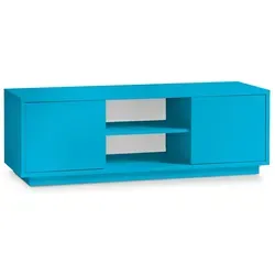 AILEENSTORE TV-Lowboard Eyecatcher - Fernseher-Tisch in Holz-Optik - TV-Halterungen: MADE IN GERMANY, robustes Design mit 2 Türen & 2 Fächern für optimalen Stauraum und modernes, farbenfrohes Erscheinungsbild.