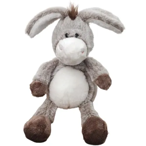 champracer Kuscheltier Esel, Esel Puppe,Stehendes Kuscheltier Esel, Naturgetreues Stofftier Aus Weichem PlüSchWeich Esel Plüschtier zum Kuscheln und üße Esel Stofftier für Kinder (32 cm,grau)