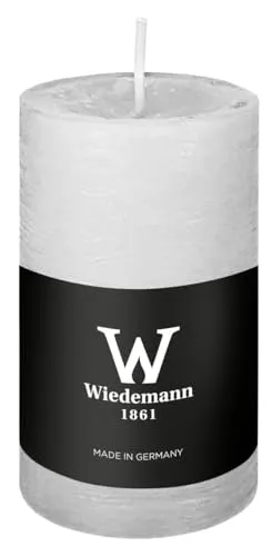Wiedemann Kerzen Weiß Rustik Marble Stumpen Kerze 160 x Ø 68 mm, 1 Stück, Unparfümiert