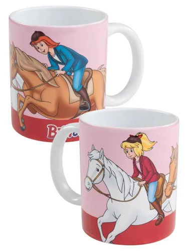 United Labels® Tasse Bibi & Tina Tasse Pferde Kaffeetasse Becher Kaffeebecher 320 ml, Keramik