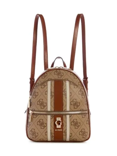 Guess Erenia Large Rucksack Braun - Stylischer Kunstleder-Rucksack mit 4G-Logoprint und verstellbaren Schultergurten, ideal für den Alltag und Reisen.