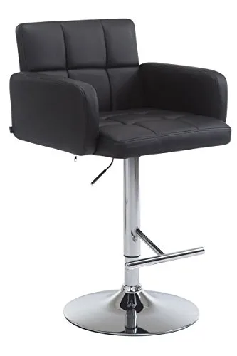 CLP Barhocker Los Angeles Kunstleder - Höhenverstellbar & Drehbar - Moderner Barhocker aus Kunstleder mit stufenlos verstellbarer Höhe und 360° drehbarem Sitz. Ideal für jeden Einrichtungsstil, pflegeleicht und mit extra Komfort durch stabile Seitenlehnen.