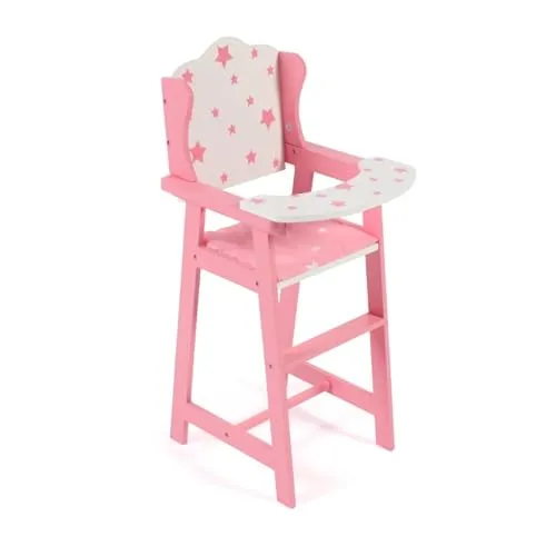 Bayer Chic 2000 Puppenhochstuhl für Puppen bis 46 cm - Möbel für Minipuppen, mit weichem Sitzpolster und passend zur Stars pink Serie – ideal für kreative Spielstunden!