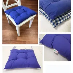 Sitzkissen Stuhl Garten Terrasse Küche Deko Kissen Stuhlkissen 40x40cm Dekokissen Sitzauflage BLAU - Blau