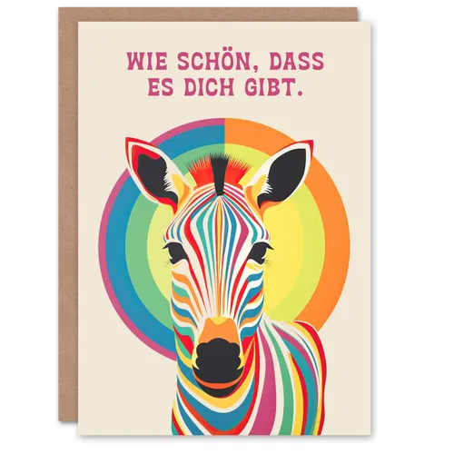Lustige Geburtstagskarte Wie Schön Dass Es Dich Gibt Regenbogen Zebra