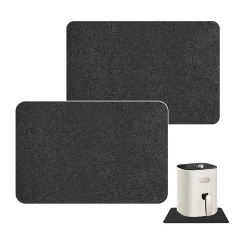 MIVAIUN 2 Pcs Hitzebeständige Matte für Luftfritteuse, Matte mit Antirutsch, Küchen Heißpads für Luftfritteuse, Kaffeemaschine, Mixer, Kaffeemaschinen, Teelichtofen, Teelichtheizung, 44x30cm