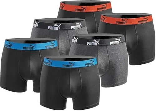 PUMA Herren Boxershorts 6er-Pack Schwarz S von PUMA