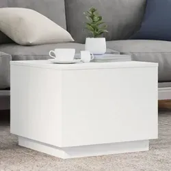 vidaXL Couchtisch mit RGB-LED-Leuchten - Beistelltisch fürs Wohnzimmer mit modernen RGB-LED-Leuchten, vielseitig einsetzbar und aus langlebigem Material für Stabilität und Feuchtigkeitsbeständigkeit.