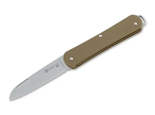 Fox Knives Vulpis 130 OT Taschenmesser mit Messinggriff - Taschenmesser mit elegantem Messinggriff, ideal für Outdoor-Abenteuer und tägliche Anwendungen.