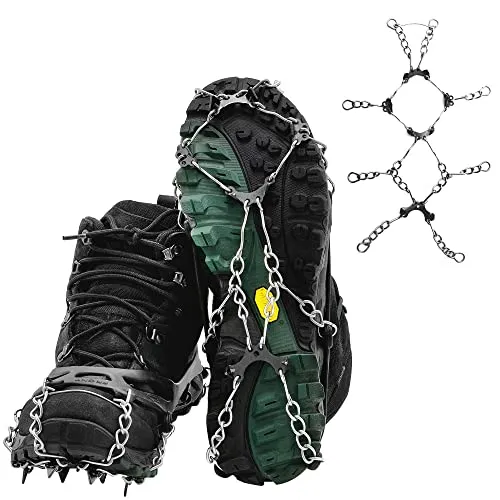 HAFIX Schuhspikes Eisketten für Schuhe - Universelle Schuhkrallen - HAFIX Schuhspikes in Schwarz für Freizeitaktivitäten, bieten sicheren Halt auf glatten Oberflächen und sind für jeden Schuh geeignet.