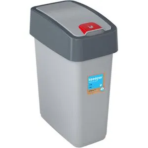 Keeeper Mülleimer Premium Magne, silber, aus Kunststoff, 10 Liter