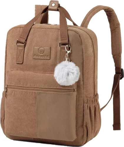 Stylischer Makukke Cord Rucksack - Anti-Theft Daypack in Braun - Rucksack für Damen und Herren, ideal für die City, mit Anti-Theft Schutz für maximale Sicherheit und stilvolles Design.