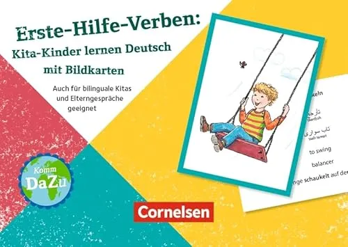 Erste-Hilfe-Verben: Kita-Kinder lernen Deutsch mit Bildkarten: Auch für bilinguale Kitas und Elterngespräche geeignet (Deutsch lernen mit Fotokarten - Kita)