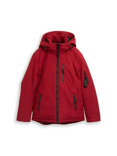 TOM TAILOR Herren Winterjacke 1047039 mit Abnehmbarer Kapuze - Funktionsjacke in Coach Red, wasserabweisend und ideal für kalte Tage. Mit praktischen Taschen und regulärer Passform für optimalen Tragekomfort.