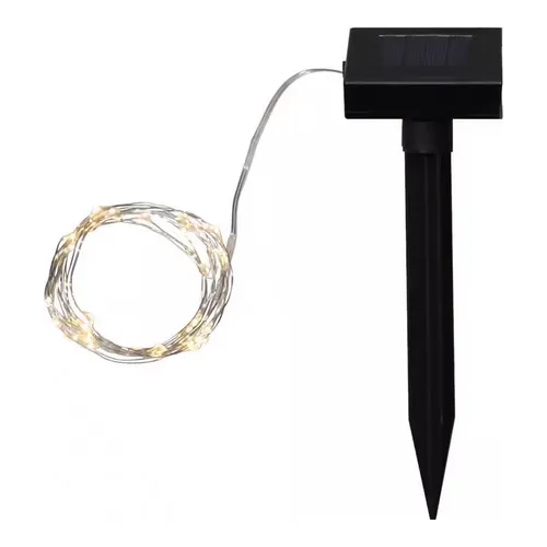 Solar Lichterdraht Warmweiß 50 LED ca. 590 cm Außenbereich Garten Balkon