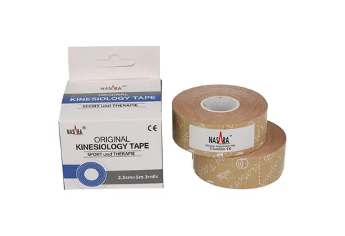 NASARA Kinesiologie-Tape 2,5cm x 5m - 2 Rollen in 9 Farben