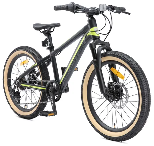 BIKESTAR Kinder Jugend Mountainbike 20 Zoll - Robustes 20 Zoll Hardtail MTB für Kinder ab 6 Jahren, ausgestattet mit 7-Gang Shimano Schaltung und leistungsstarken Scheibenbremsen für optimale Kontrolle und Sicherheit.
