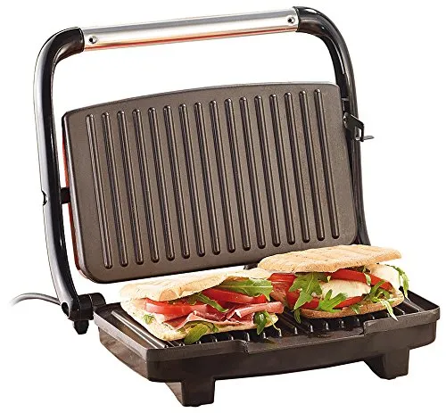 Rosenstein & Söhne Panini Sandwich Maker: 1.000 W Kontaktgrill für köstliche Snacks