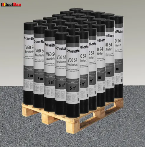 Schweißbahn V60 S4 Glasvlieseinlage beschiefert GRAU 150m² DachPappe 30 Rollen