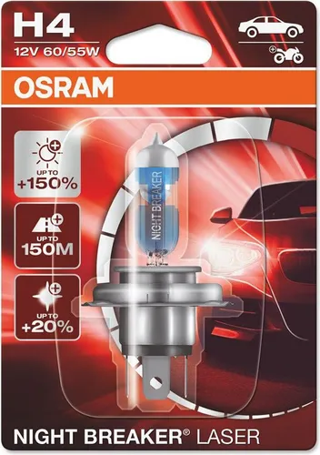 Ams-Osram NIGHT BREAKER® LASER Glühlampe 64193NL-01B - Autobeleuchtungen mit bis zu 150% mehr Lichtausbeute für bessere Sicht und mehr Sicherheit beim Fahren bei Nacht.