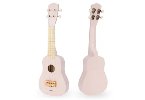 Mamabrum Spiel-Gitarre Kinder-Ukulele aus Holz – Musikinstrument für Kinder - Rosa