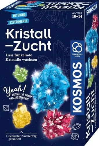 KOSMOS - Kristall-Zucht Experimentierset, farbenfrohe Kristalle selbst züchten und spannende Chemie entdecken für Kinder ab 10 Jahren