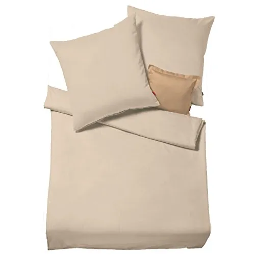 Fleuresse Flanell-Bettwäsche beige 155 x 220 cm - Bettwäsche-Set aus hochwertigem Flanell, 100 % Baumwolle, pflegeleicht und bügelleicht. Schadstoffgeprüft nach Öko-Tex Standard 100, ideal für gemütliche Nächte.