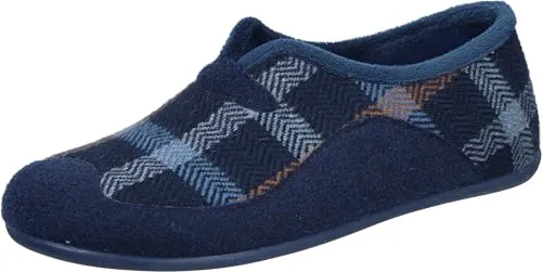 Manitu-Home Hausschuhe aus Textil in Blau - Größe 42 EU - Hausschuhe aus Textil, Größe 42, mit herausnehmbarer gefütterter Decksohle für hohen Komfort und Gummisohle für rutschfesten Halt.