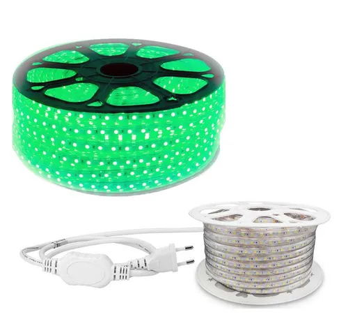 Aigostar LED Streifen 10 Meter für Innen und Außen, grünes LED-Band 230V - Langer 10m LED Streifen mit 60 LEDs pro Meter, ideal für schnelle und einfache Installation. Perfekt für stimmungsvolle Beleuchtung in Innenräumen und Außenbereichen. Einfache Steckdose genügt!