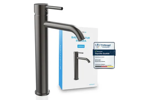 Bächlein Badarmatur Wasserhahn Susara aus Edelstahl, Waschbecken Armatur