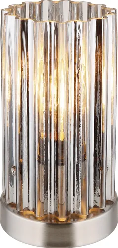 Elegante Tischleuchte aus Metall und Glas
